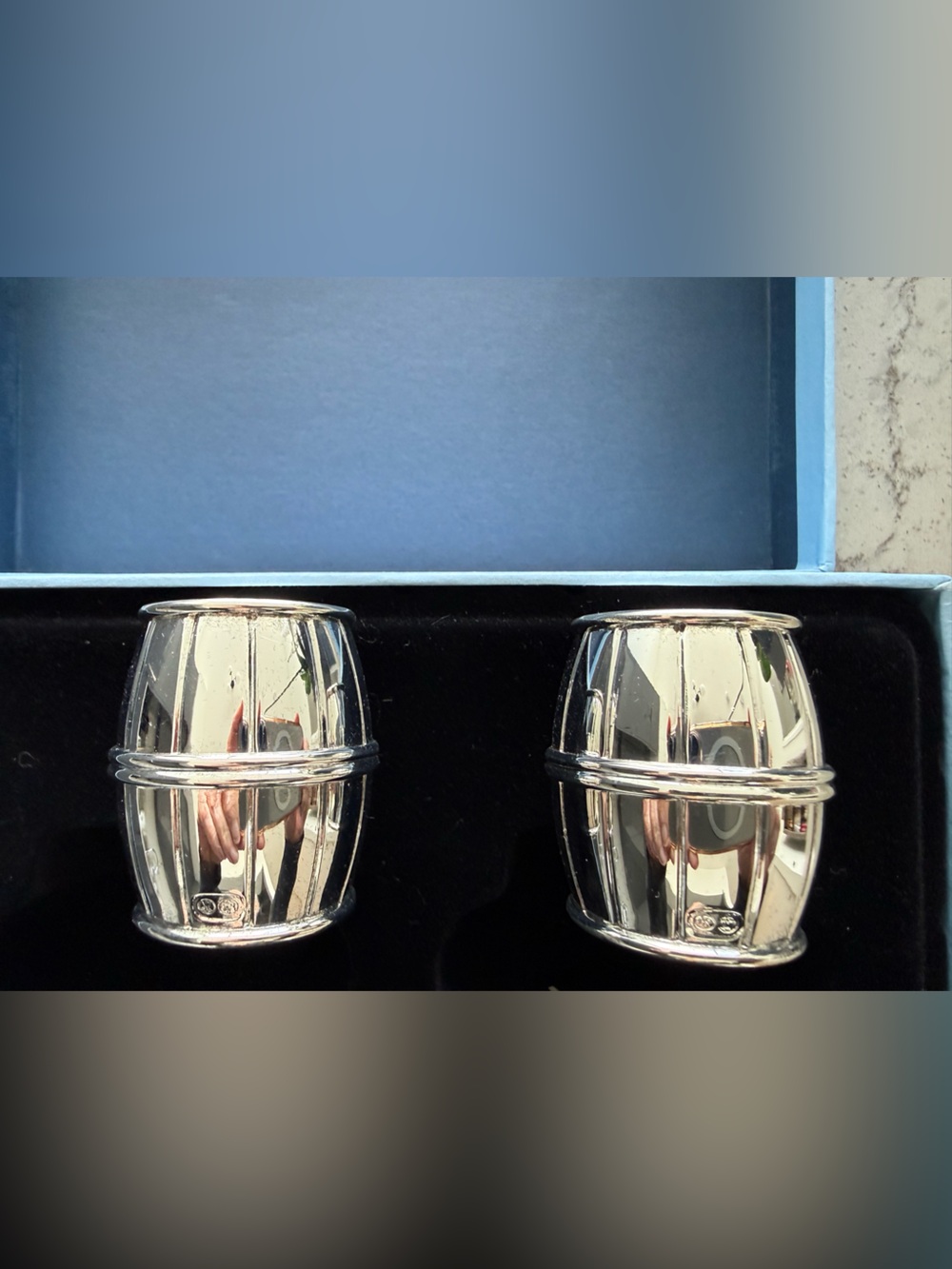 New Wedgwood silver salt and pepper shakers